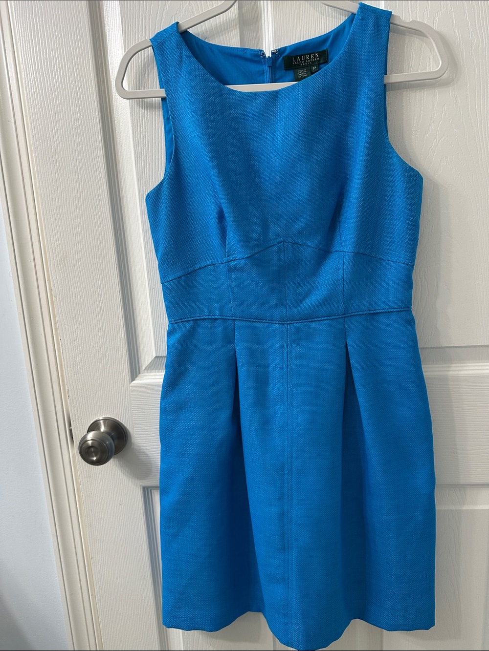 Lauren Ralph Lauren Electric Cobalt Blue Sleeveless Fit & Flare Dress. Size 6P